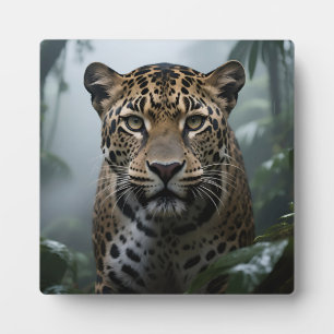 Plaque Photo Portrait de jaguar en jungle