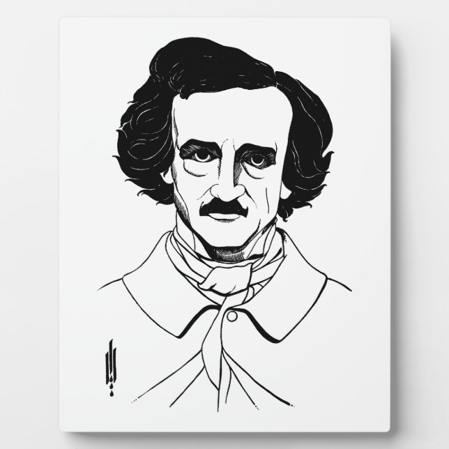 Plaque Photo Portrait d'Edgar Allan Poe (Devant)