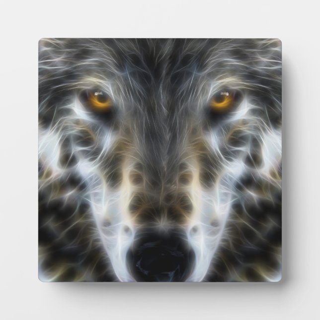 Plaque Photo Portrait graphique inspirant de loup (Devant)