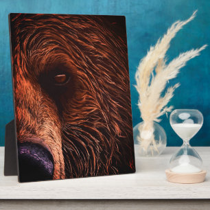 Plaque Photo Portrait majestueux d'ours – Gros plan sur un anim