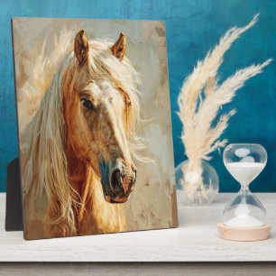Plaque Photo Portrait Palomino Horse