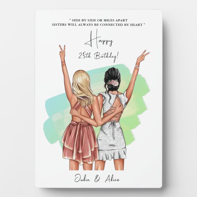 Plaque Photo Portrait personnalisé des amis d'anniversaire - Gr (Devant)