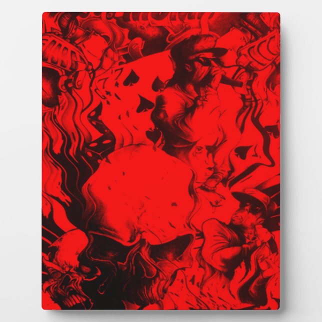 Plaque Photo Portraits de musiciens de pop dans Vibrant rouge c (Devant)