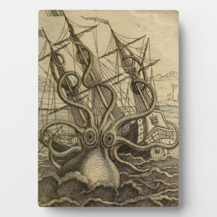 Plaque Photo Poster de navire géant de calmar Kraken
