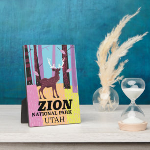 Plaque Photo Poster de voyage du parc national de Zion Utah.