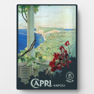 Plaque Photo Poster de voyage vintage Capri Napoli Italie