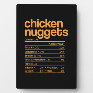 Plaque Photo Poulet Nuggets Nutrition Faits Drôle Thanksgiving