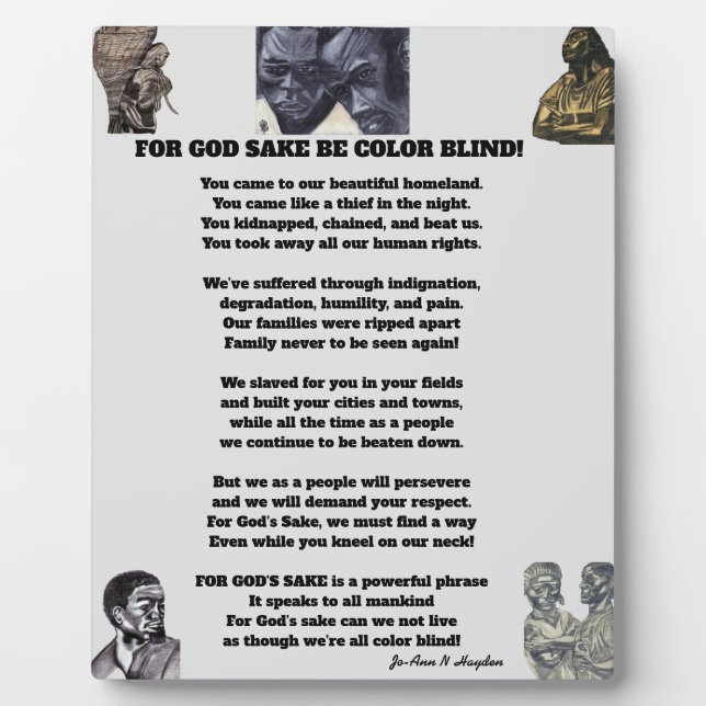 Plaque Photo POUR LES DIEUX SAKE BE COULOR BLIND affiche (Devant)
