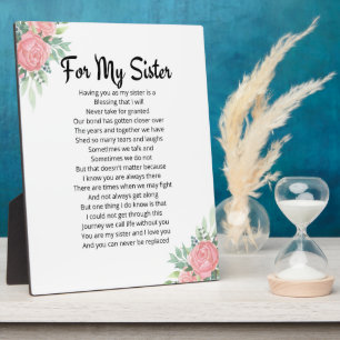 Plaque Photo Pour ma soeur