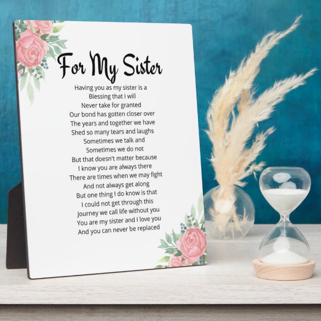 Plaque Photo Pour ma soeur (Côté)