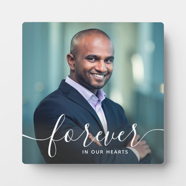 Plaque Photo Pour toujours dans nos coeurs Photo Keepsaké Memor (Devant)