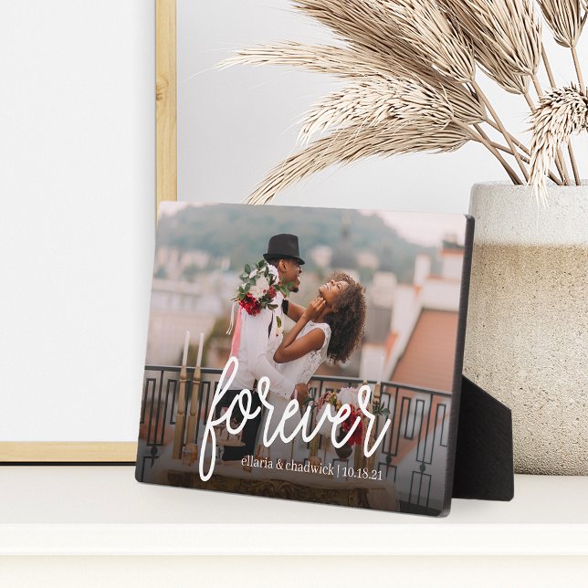 Plaque Photo Pour toujours | Photo de mariage ou d'anniversaire (Créateur téléchargé)
