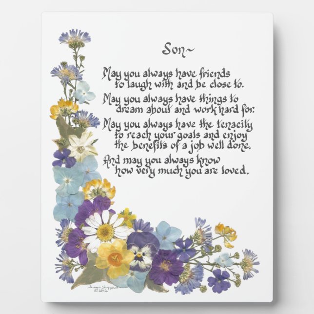 Plaque Photo Pour un fils (Devant)