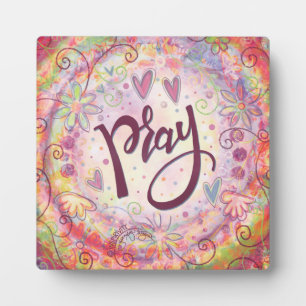 Plaque Photo Pray Pastel rose Joli Fleur Inspirivé Easel