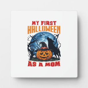 Plaque Photo Premier Halloween en tant que maman citrouille lou
