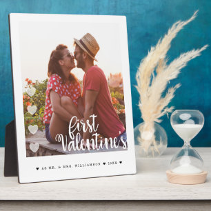 Plaque Photo Premier Valentine en tant que Mr & Mrs Minimal Cou