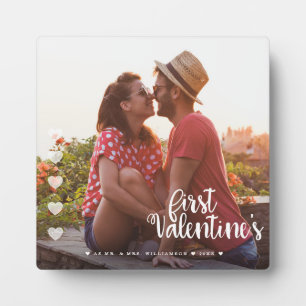 Plaque Photo Premier Valentine en tant que Mr & Mrs Minimal Cou