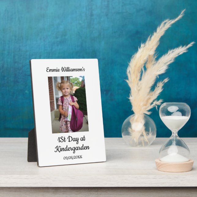 Plaque Photo Première journée école photo script moderne enfant (Côté)