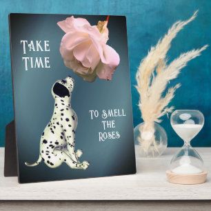Plaque Photo Prenez Le Temps De Sentir Rose Puppy Inspirational