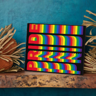 Plaque Photo Pride lgbt lgbtq queer gay arc-en-ciel motif noir