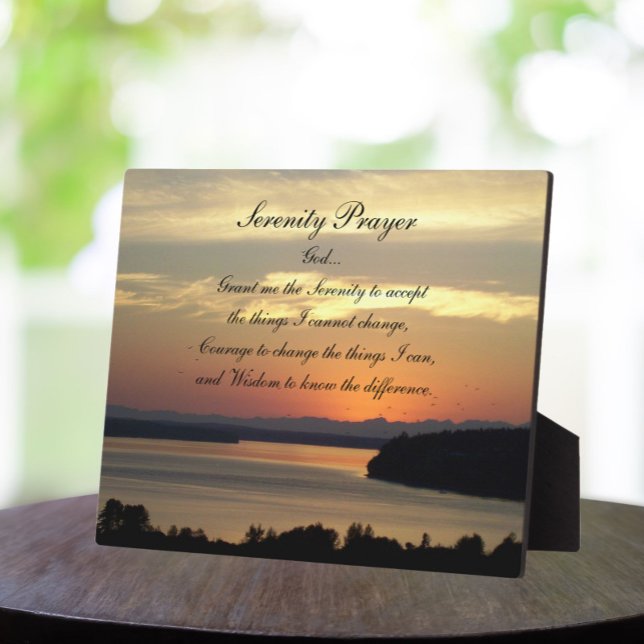 Plaque Photo Prière de sérénité Coucher de soleil sur la mer or (In Situ)