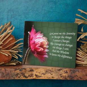 Plaque Photo Prière de sérénité Fleur inspirante