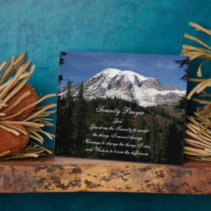 Plaque Photo Prière de sérénité inspirante Mont Rainier