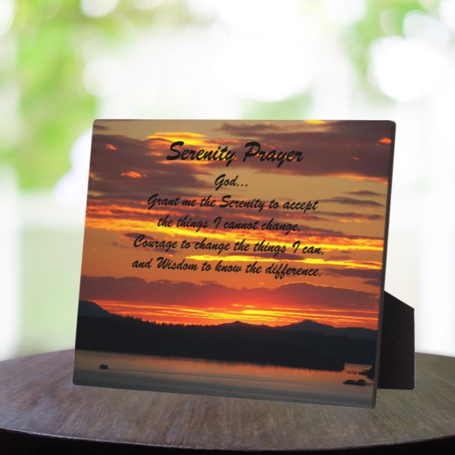 Plaque Photo Prière de sérénité Paysage du coucher de soleil or (In Situ)