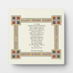 Plaque Photo Prière Saint Patrick’s Breastplate avec noeuds cel