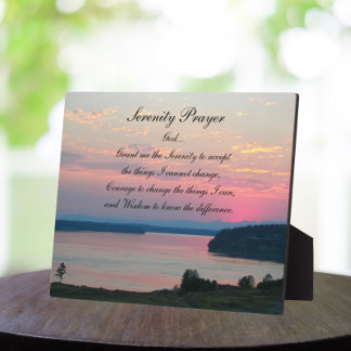 Plaque Photo Prière Serenity Pink Seascape Sunset Photo