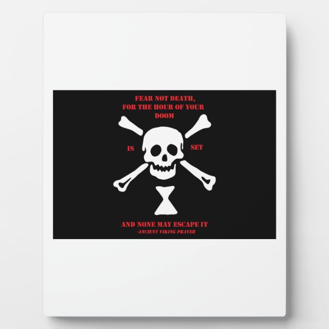 Plaque Photo Prière Viking Ancienne...Peur Pas La Mort (Devant)