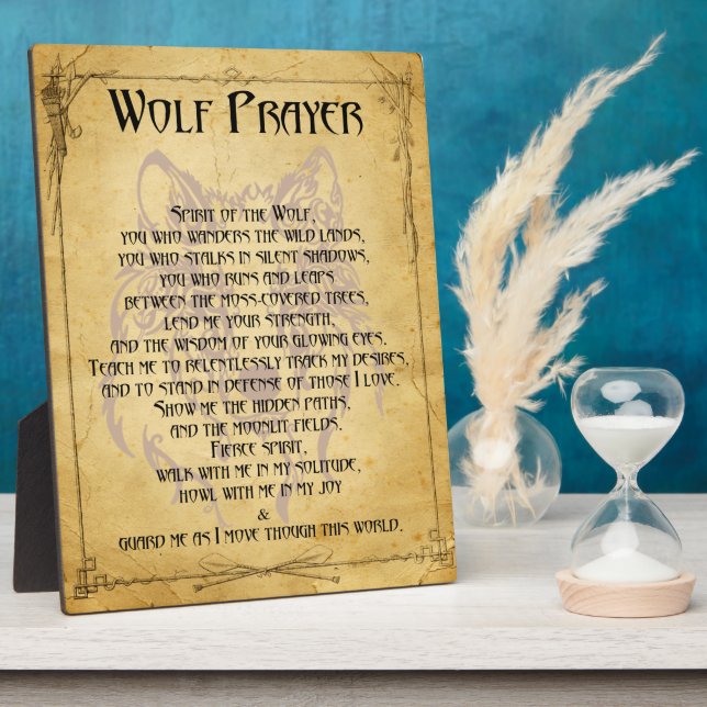 Plaque Photo Prière Wolf (Côté)