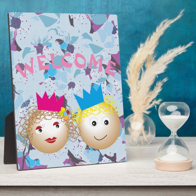 Plaque Photo prince et princesse de conte de fée, fleur florale (Côté)