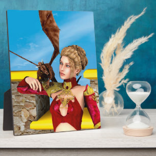 Plaque Photo Princesse Dragon Fantastique Art Numérique