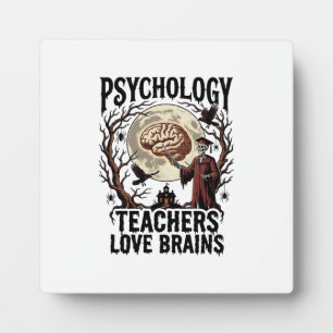 Plaque Photo Professeur de psychologie Halloween Brain Lover Go
