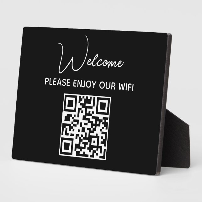 Plaque Photo Profitez De Notre Wifi | WIFI Welcome QR Code (Côté)
