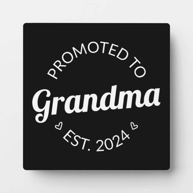Plaque Photo Promu À Grand-Mère Est. 2024 I (Devant)