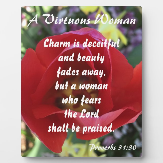 Plaque Photo Proverbes 31 Rose femme (Devant)