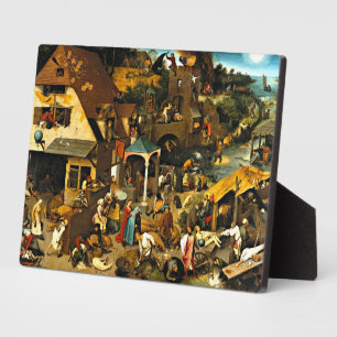 Plaque Photo Proverbes néerlandais, peinture de Pieter Bruegel