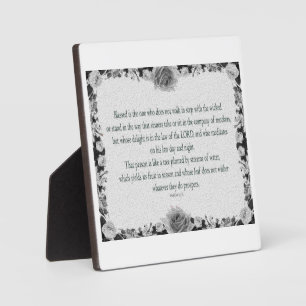 Plaque Photo Psaume 1, pas de marche pas mal, Huile Noir&Blanc,
