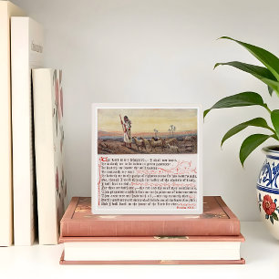 Plaque Photo Psaume 23 Art de Table Vintage