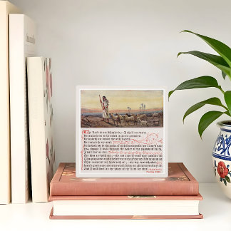 Plaque Photo Psaume 23 Art de Table Vintage