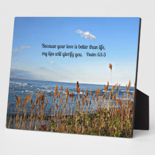 Plaque Photo Psaume 63:3 Parce que ton amour est meilleur que l