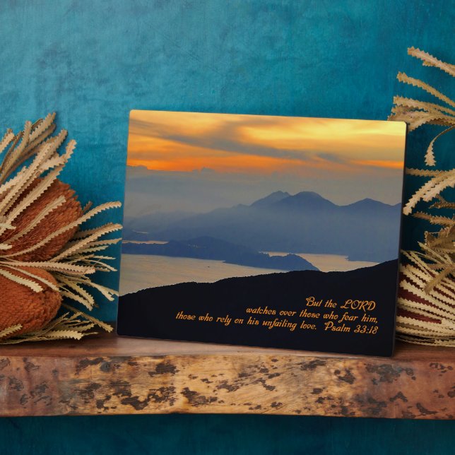 Plaque Photo Psaumes 33:18 Inspirational (Côté)