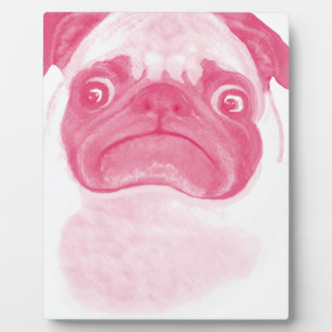 Plaque Photo Puggy PINK Grumpy personnalisée
