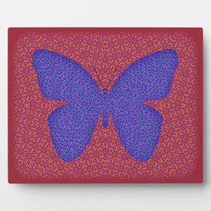 Plaque Photo Purple and Red Butterfly