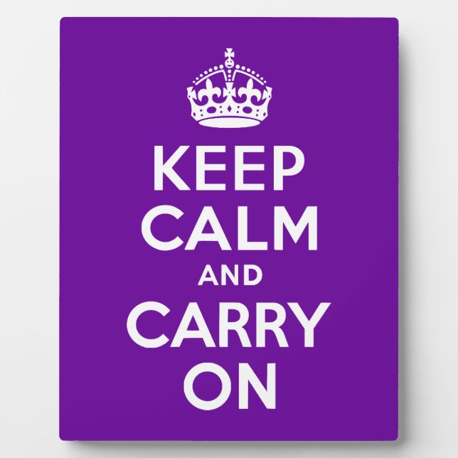 Plaque Photo Purple Gardez le calme et continuer (Devant)
