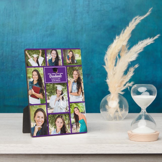 Plaque Photo Purple Graduate Photo Collage Garder Graduate (Côté)