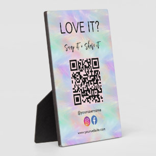 Plaque Photo Qr Code Facebook Instagram Iridescam Opal Style