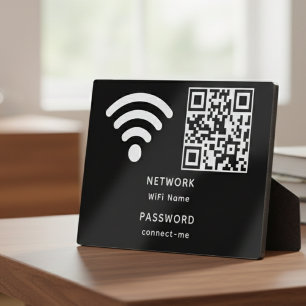 Plaque Photo QR Code Wifi Mot de passe et réseau personnalisé